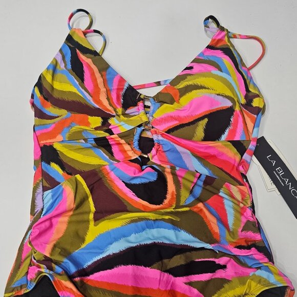 La Blanca Women's Tropic Waves Lace-up One-Piece Swimsuit - Picture 6 of 10